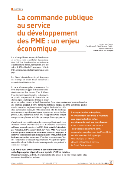 La commande publique au service du développement des PME