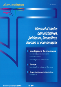 Article d’Agnès Bricard dans la Revue du Trésor d’août-septembre 2008