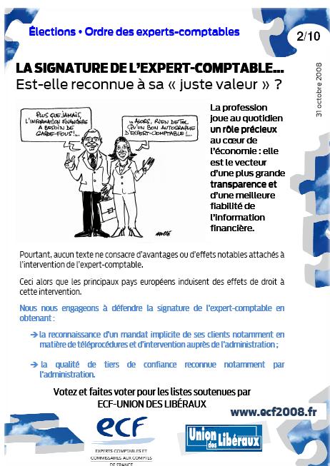 La signature de l'expert-comptable... Est-elle reconnue à sa « juste valeur » ? (programme ECF, 2/10)