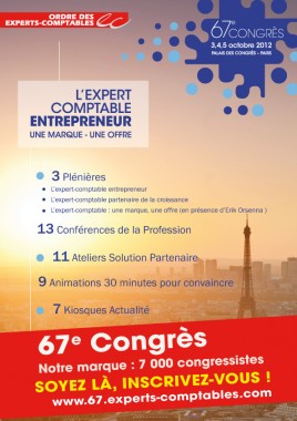 67ème Congrès de l'Ordre des Experts-Comptables, les 3, 4 et 5 octobre au Palais des Congrès à Paris !