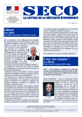 SECO, lettre de la D2IE , n°1, juillet 2012 – Signature d’un partenariat entre la D2IE et le CSOEC